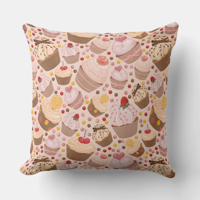 Patroon van de cakejes kussen (Voorkant)