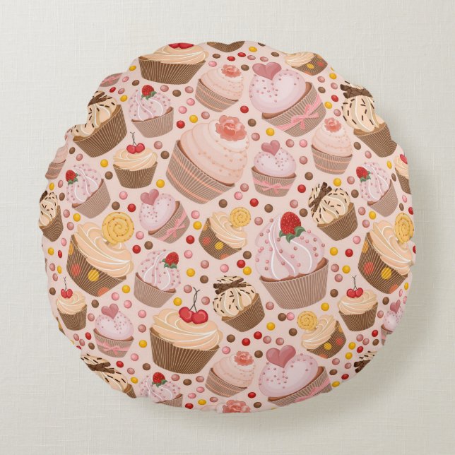 Patroon van de cakejes rond kussen (Voorkant)
