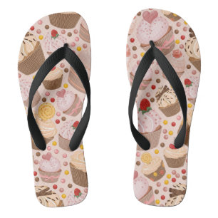 Patroon van de cakejes teenslippers