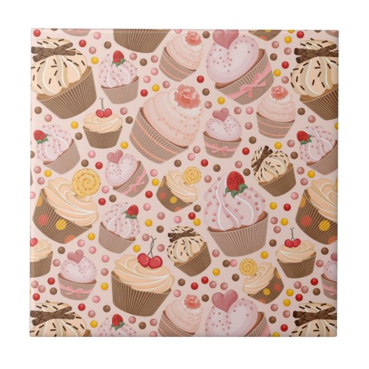 Patroon van de cakejes tegeltje (Voorkant)