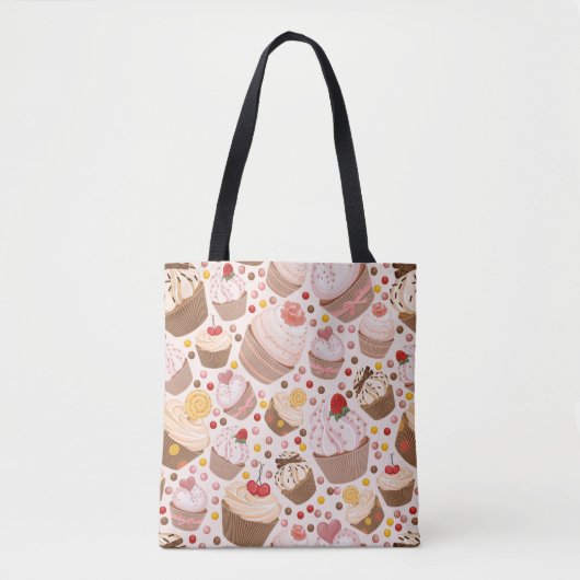 Patroon van de cakejes tote bag (Voorkant)