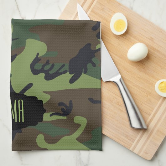 Patroon van de Camouflage van het monogram het Theedoek (Quarter Fold)