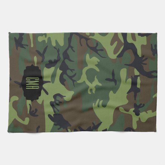 Patroon van de Camouflage van het monogram het Theedoek (Horizontaal)