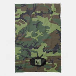 Patroon van de Camouflage van het monogram het Theedoek