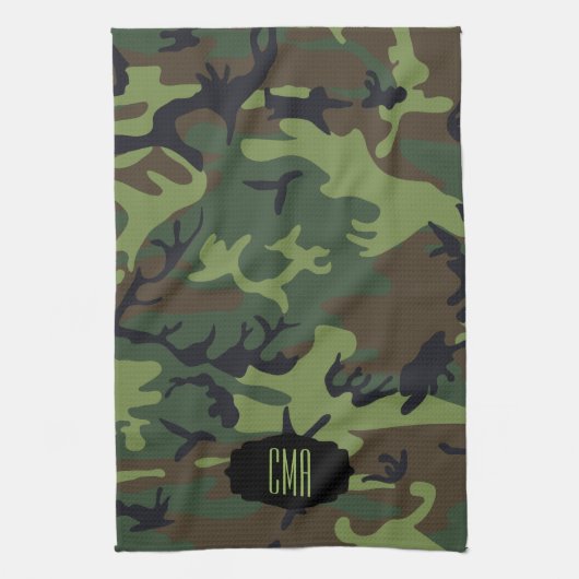 Patroon van de Camouflage van het monogram het Theedoek (Verticaal)