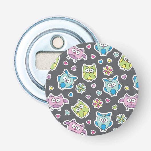 patroon van de cartoon button flesopener (Voorkant)