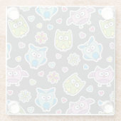 patroon van de cartoon glazen onderzetter (Achterkant)