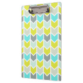 Patroon van de Chevron van Aqua het Blauwe Gele Klembord (Links)