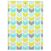 Patroon van de Chevron van Aqua het Blauwe Gele Klembord (Achterkant)