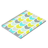 Patroon van de Chevron van Aqua het Blauwe Gele Notitieboek (Linkerzijde)