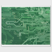 patroon van de computer met groene elektronische s cadeaupapier (Vlak)