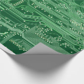 patroon van de computer met groene elektronische s cadeaupapier (Hoek)
