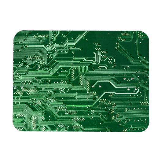 patroon van de computer met groene elektronische s magneet (Horizontaal)