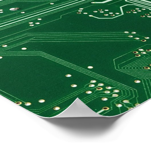 patroon van de computer met groene elektronische s poster (Hoek)