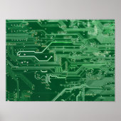 patroon van de computer met groene elektronische s poster (Voorkant)