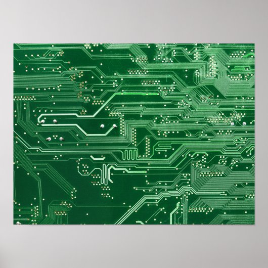 patroon van de computer met groene elektronische s poster (Voorkant)