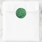 patroon van de computer met groene elektronische s ronde sticker (Tas)