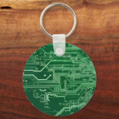 patroon van de computer met groene elektronische s sleutelhanger (Voorkant)