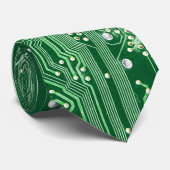 patroon van de computer met groene elektronische s stropdas (Opgerold)