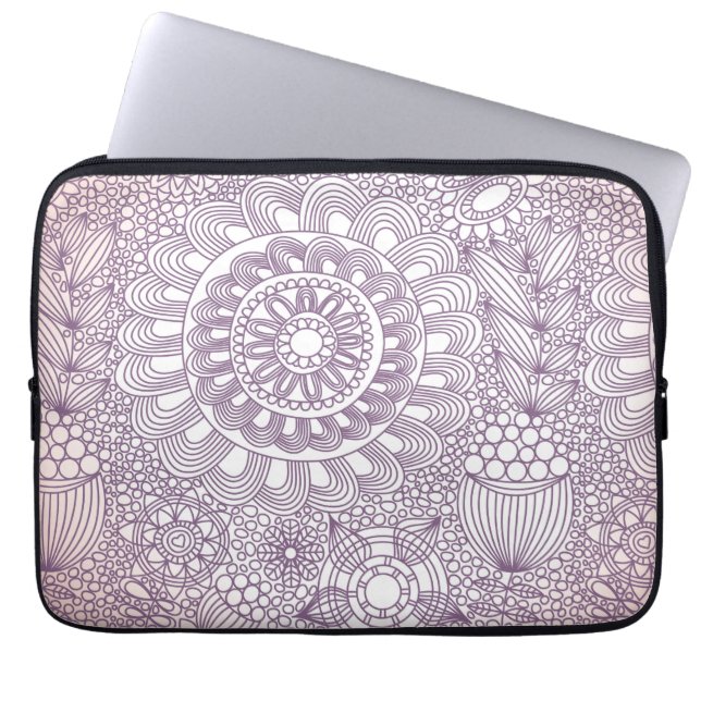 patroon van de delicate bloementeelt II Laptop Sleeve (Voorkant)