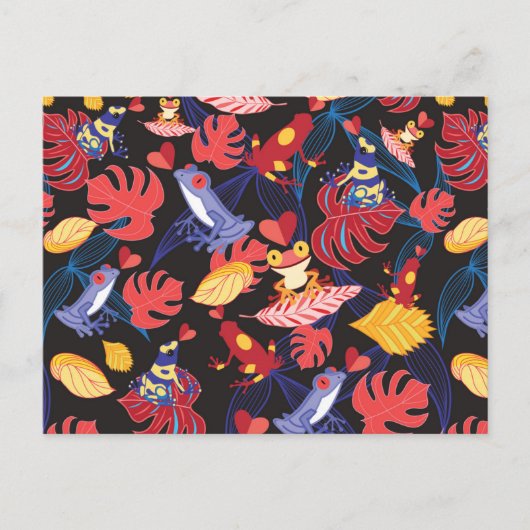 Patroon van de geliefden kikkers 2 briefkaart (Voorkant)