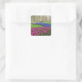 Patroon van de Hyacinth van de Grafiek, tulpen, en Vierkante Sticker (Tas)