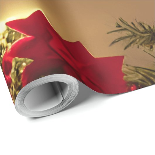 Patroon van de kerstboom met rode bogen cadeaupapier (Rol Hoek)