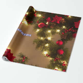 Patroon van de kerstboom met rode bogen cadeaupapier