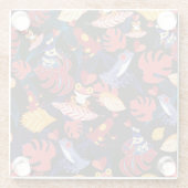 Patroon van de lammeren kikkers 2 glazen onderzetter (Achterkant)