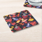 Patroon van de lammeren kikkers 2 kartonnen onderzetters (Schuin)