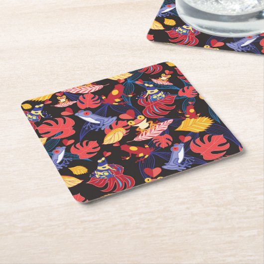 Patroon van de lammeren kikkers 2 kartonnen onderzetters (Schuin)