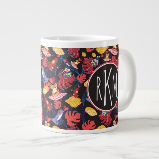 Patroon van de lammeren kikkers | Monogram Grote Koffiekop (Voorkant rechts)