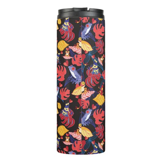 Patroon van de lammeren kikkers | Monogram Thermosbeker (Achterkant)