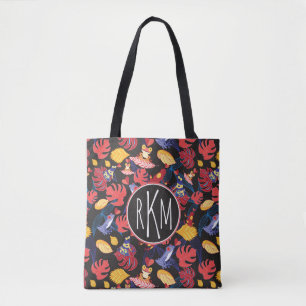 Patroon van de lammeren kikkers   Monogram Tote Bag