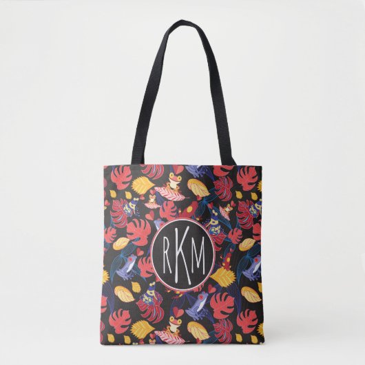 Patroon van de lammeren kikkers | Monogram Tote Bag (Voorkant)