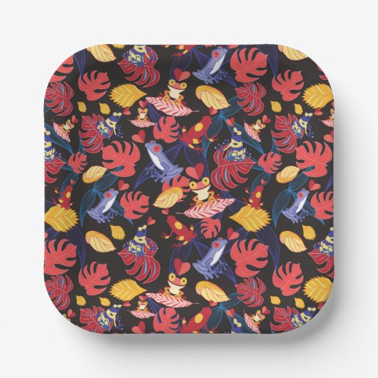 Patroon van de lammeren kikkers papieren bordje (Voorkant)