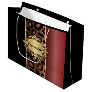 Patroon van de Luipaard van de granaat het Rode en Groot Cadeauzakje