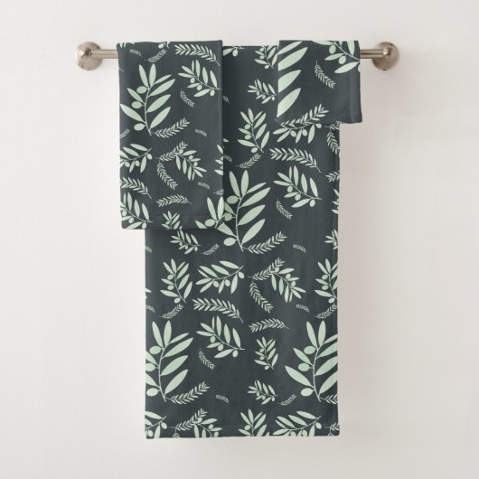 patroon van de natuurlijke olijftak bad handdoek (Insitu)