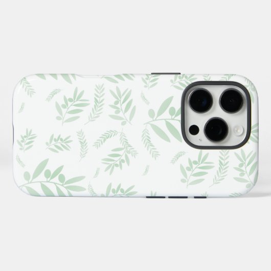 patroon van de natuurlijke olijftak Case-Mate iPhone case (Achterkant (horizontaal))