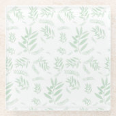 patroon van de natuurlijke olijftak glazen onderzetter (Voorkant)