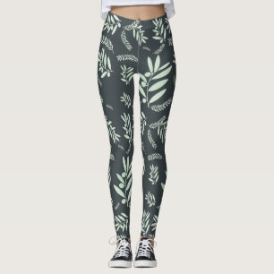 patroon van de natuurlijke olijftak leggings