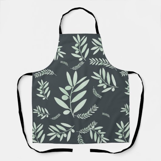 patroon van de natuurlijke olijftak schort (Voorkant)