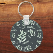 patroon van de natuurlijke olijftak sleutelhanger (Voorkant)