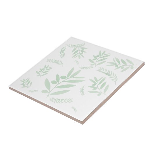 patroon van de natuurlijke olijftak tegeltje (Zijkant)