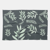 patroon van de natuurlijke olijftak theedoek (Horizontaal)