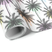Patroon van de palmboom van de verfdaling cadeaupapier (Rol Hoek)