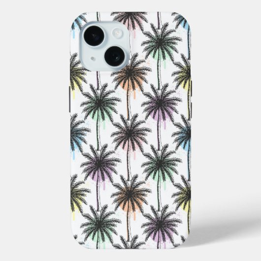 Patroon van de palmboom van de verfdaling Case-Mate iPhone case (Achterkant)