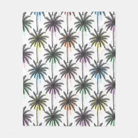Patroon van de palmboom van de verfdaling fleece deken (Voorkant)