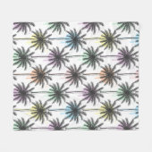 Patroon van de palmboom van de verfdaling fleece deken (Voorkant (Horizontaal))