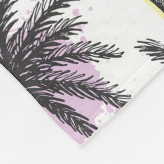 Patroon van de palmboom van de verfdaling fleece deken (Hoek)